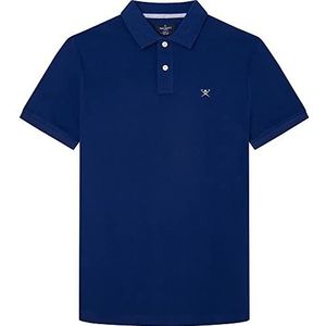 Hackett London Heren Slim Fit Logo Polo Shirt, Blauwe hemel, XL