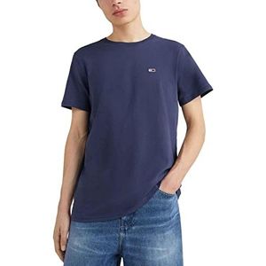 Tommy Jeans TJM T-shirt voor heren, korte mouwen, slim fit, wit/twilight navy, L