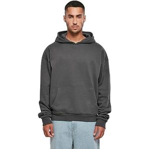 Build Your Brand Ultra Heavy Cotton Box Hoody, heren capuchonpullover, verkrijgbaar in vele verschillende kleuren, maten XS tot 5XL, donkergrijs, XL