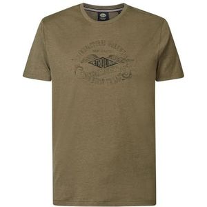 PETROL INDUSTRIES Heren T-Shirt SS Classic Print M-1040-TSR628; Kleur: Dark Sand; Maat: XXL, Donker zand, XXL