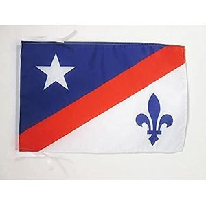 Frans-Amerikaanse vlag 45x30 cm koorden - Frans-Amerikaanse SMALL vlaggen 30 x 45 cm - Banner 18x12 in hoge kwaliteit - AZ FLAG