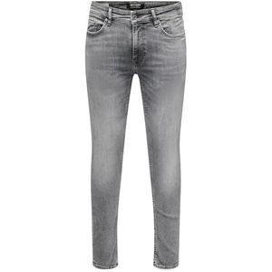 ONLY & SONS Skinny jeans voor heren, Medium Grey Denim, 34W x 34L