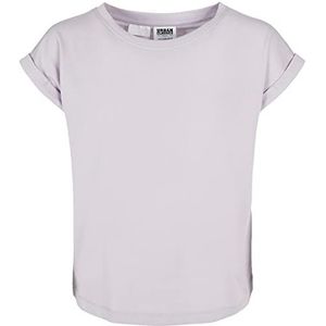 Urban Classics Meisjes T-shirt van biologisch katoen met overgesneden schouders, Girls Organic Extended Shoulder Tee, verkrijgbaar in vele kleuren, maten 110/116-158/164, Softlilac, 146 cm