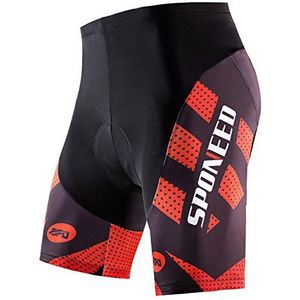 sponeed Mannen Fietsshorts Gewatteerde Fiets Rijbroek Fiets Fietsen Kleding Cycle Wear Panty, Rood, XL