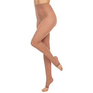 Glamory Dames Brede Been Panty Toeless Teenvrije panty G - 50223, effen, 20 DEN, maat XXXX-Large, make-up, 4XL/Grote Maten