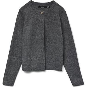 Vero Moda - Vmmarina - Cardigan - Grijs - Normale Pasvorm - Col Rond - Lange Mouwen