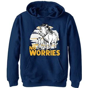 Disney Lion King No Worries Club Hoodie voor jongens, Marineblauw, S