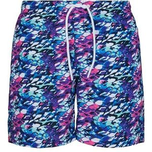 Urban Classics Herenzwembroek meerkleurig zwemshorts kleurrijke zwemshorts voor heren met trekkoord in de tailleband, maten S - XXL, blauw/roze, M