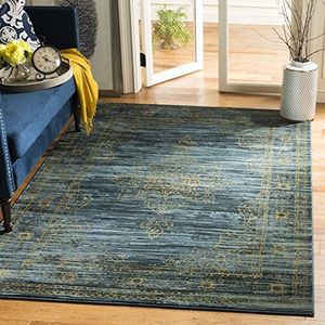 Safavieh Klassiek tapijt, SER210, geweven polypropyleen, turkoois blauw/goud, 120 x 180 cm
