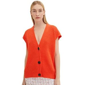 TOM TAILOR Dames pullunder 1035291, 15612 - Fever Red, XXS