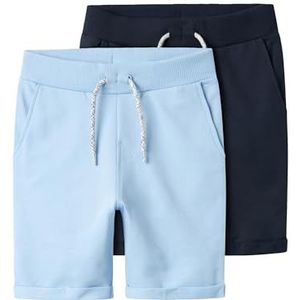 NKMVERMO 2P Long SWE Shorts UNB F NOOS, Chambray Blue/Pack: verpakt met donkere saffier, 140 cm