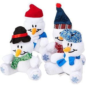 Zachte pluche sneeuwpop Mini Bean Pals Perfecte kousvuller voor kinderen (pak van 4)