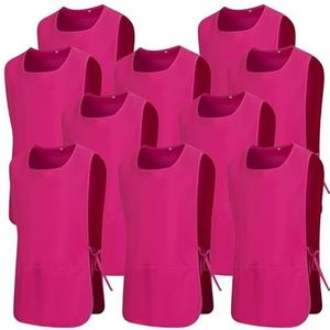 MISEMIYA - Verpakking van 10 stuks - reinigingsschort, laboratoriumuniform, kliniek, medische reiniging 10-3301, fuchsia 68, M