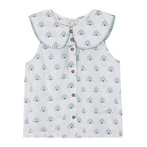 Gocco Korte pyjama Indiase print spel meisje, Optisch wit, 9-10 Jaar