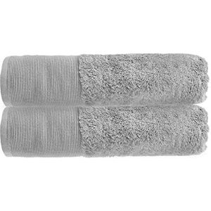 Allure Bamboe badhanddoeken, set van 2, 70 x 130 cm, hypo-allergeen, antibacterieel voor de badkamer (zilvergrijs)