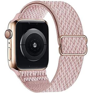 SUPERIXO Nylon band compatibel met Apple Watch Band 40 mm 38 mm 41 mm Sport Loop Strap, Roze