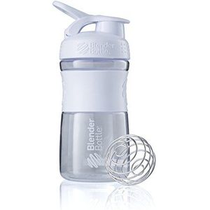 BlenderBottle Sportmixer Tritan drinkfles met blenderBall, geschikt als proteïneshaker, eiwitshaker, waterfles of voor fitnessshakes, BPA-vrij, schaalverdeling tot 500 ml, 590 ml, wit