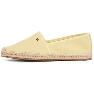 TOMMY HILFIGER - VLAG CANVAS ESPADRILLE - GEEL - RAFFIA-DETAIL