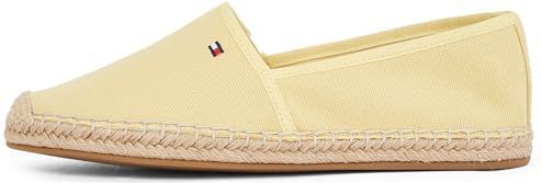 TOMMY HILFIGER - VLAG CANVAS ESPADRILLE - GEEL - RAFFIA-DETAIL