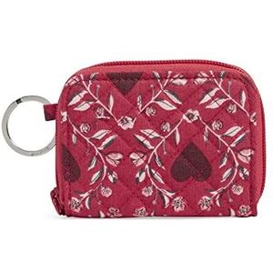 Vera Bradley Dames katoenen petite Zip-Around portemonnee met RFID-bescherming, keizerlijke harten rood - gerecycled katoen, one size