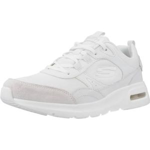 Skechers Dames Skech-AIR Court Cool Avenue, wit leer/mesh/trim, 6 UK, Witte lederen mesh trim, 39 EU