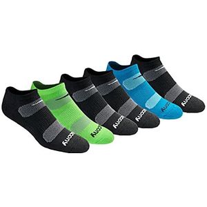 Saucony Hardloopsokken voor heren (verpakking van 6), Zwarte mode (6 paar), Shoe Size 15-17