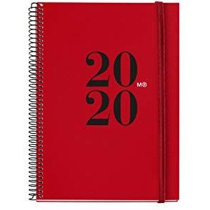 Miquelrius 34305 agenda 2020, weekoverzicht, horizontaal, 155 x 213 mm, bureau, urban rood, Katalisch