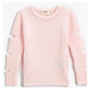 Koton Girls's Cut Out Detail Sweater Crew Neck Pullover, roze (275), 3-4 Jaar