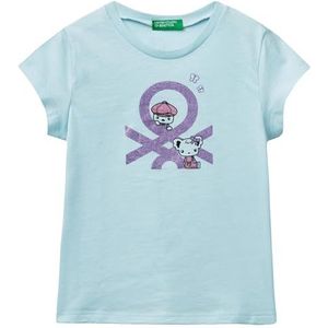 United Colors of Benetton T-shirt voor meisjes en meisjes, Lichtblauw 0W6, 2 anni