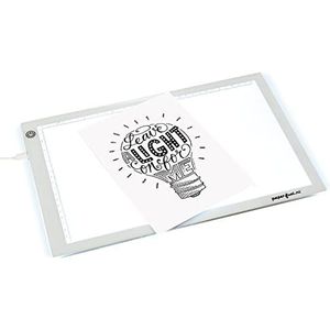 Vaessen Creative Paperfuel Led-lichttafel, A4, voor artikelen en tekens, handschrift, diamantschilderij en andere knutselwerkjes, wit, eenheidsmaat