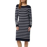 COMMA Gebreide jurk  marine / wit