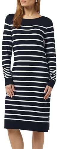 COMMA Gebreide jurk  marine / wit