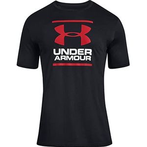 Under Armour Heren UA GL Foundation T-shirt met korte mouwen, superzacht T-shirt voor training en fitness, sneldrogend T-shirt met grafische print, zwart/wit/rood, M