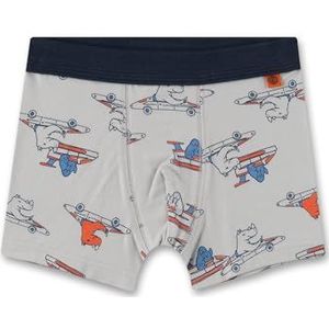 Sanetta Kinderjongens onderbroek shorts zachte tailleband biologisch katoen, lichtgrijs, 104 cm