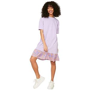 Trendyol Dames geweven gedetailleerde gebreide jurk jurk, paars, extra klein