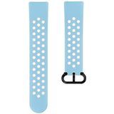 Hama Fitbit horlogeband 22 mm (verstelbare reservearmband voor smartwatch Fitbit Charge 5, sportarmband, ademend om te wisselen, siliconen wisselarmband, roestvrij stalen drukknop) blauw/grijs