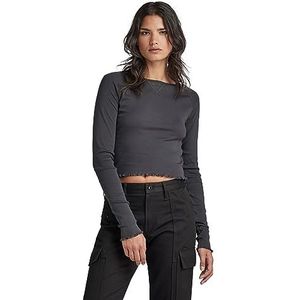 G-STAR Raw Cropped Baby Sis Raglan R T Ls Wmn Tops voor dames, grijs (Shadow D23803-1141-992), XL