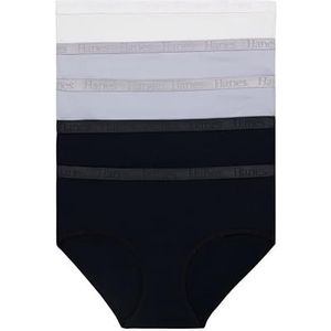 Hanes Hipster-slipje voor dames (pak van 5), Zwart/Zilver Opal/Wit, M