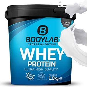 Bodylab24 Eiwitpoeder Whey Protein Neutraal 1kg, eiwitshake voor krachttraining en fitness, Whey poeder kan spieropbouw ondersteunen, Hoogwaardig eiwitpoeder met 80% eiwit, Aspartaamvrij