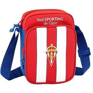 Schoudertas Real Sporting De Gijon - officieel - met buitenvak, Multicolor (Rojo Blanco Azul), 22 cm, Schoudertas