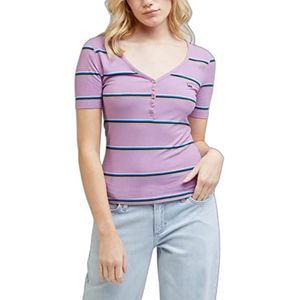 Lee Dames SS Henley T-shirt, Pansy, Small, multicolor, S