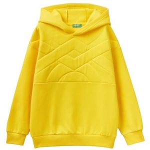 United Colors of Benetton Sweatshirt met capuchon voor kinderen en jongens, geel 80E, 140