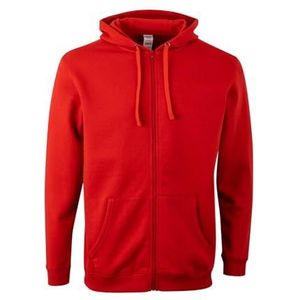 Mukua SF270U Unisex sweatshirt met ritssluiting en capuchon, rood, maat 2XL, Rood, XXL