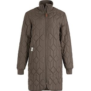 Weather Report Dames gewatteerde jas Nokka W Long Quilted Jacket I ademende gewatteerde jas I lange jas met hoge kraag 5100 Major Brown 40