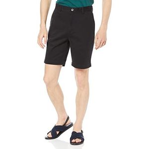 Amazon Essentials Men's Korte broek met binnenbeenlengte van 23 cm en klassieke pasvorm, Zwart, 30