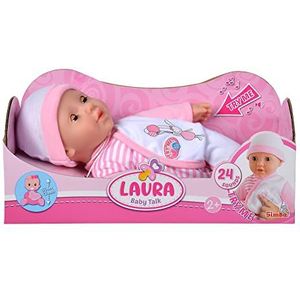 Simba 105140020 - Laura Baby Talk, zacht lichaam, slapende ogen, 24 geluiden, 30 cm, vanaf 2 jaar, babypop