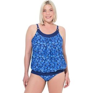 Ulla Popken Dames grote maten plus size tankini, Enya, viszwerm, marineblauw, 42-44