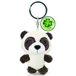 NICI 47537 Sleutelhanger 7 cm klaverblad symbool – geluksbrenger panda-hanger voor sleutelband, sleutelhanger en sleutelketting, wit/zwart