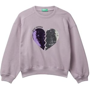 UNITED COLORS OF BENETTON - Sweatshirt - Donkerlila - Met Pailletten