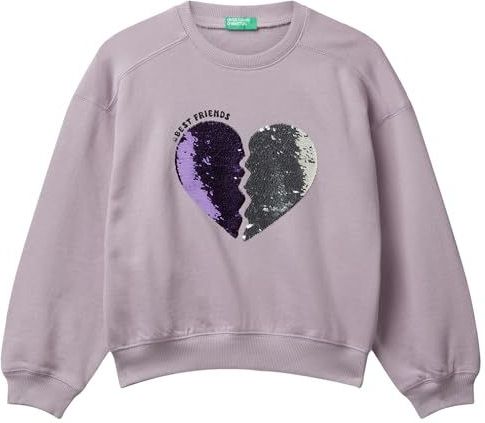 UNITED COLORS OF BENETTON - Sweatshirt - Donkerlila - Met Pailletten